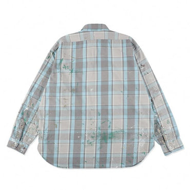 BOWWOW 25AW PAINTER'S PAINT STAINED FLANNEL SHIRT