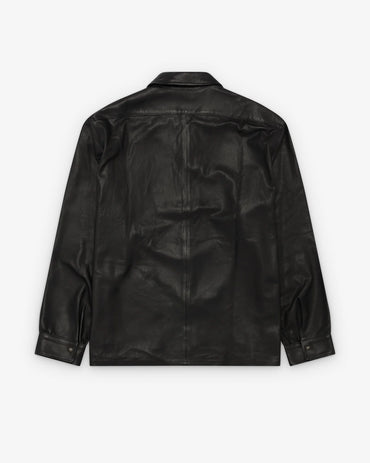 A.PRESSE 26SS Leather Open Collar Shirt