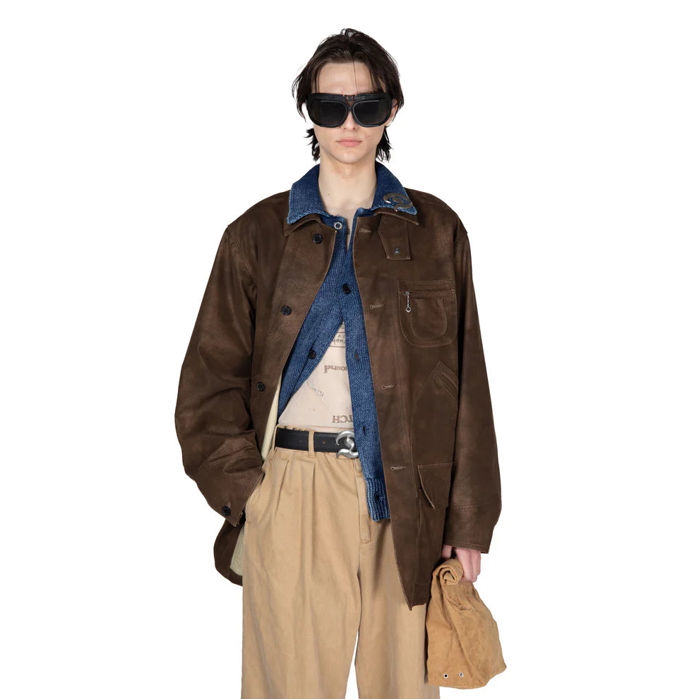 DAIRIKU 25AW Artificial Leather Hunting Jacket