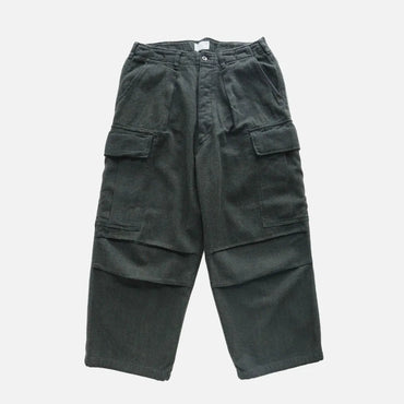 HERILL 26AW C/W INDIGO HERRINGBONE JUNGLE FATIGUE PANTS