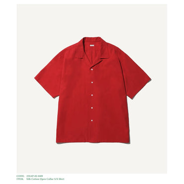 A.PRESSE 25SS Silk Cotton Open Collar S/S Shirt