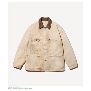 A.PRESSE 25AW Vintage Silk Hemp Coverall Jacket