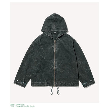 A.PRESSE 25AW Vintage US Navy Zip Hoodie