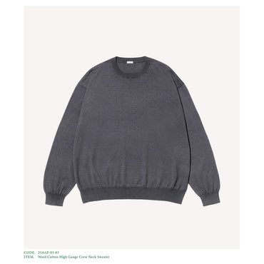 A.PRESSE 25AW Wool Cotton High Gauge Crew Neck Sweater