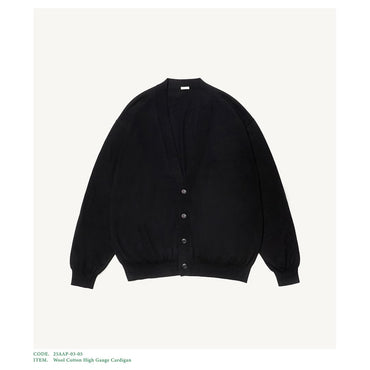 A.PRESSE 25AW Wool Cotton High Gauge Cardigan