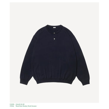 A.PRESSE 25AW Wool Knit Henley Neck Sweater