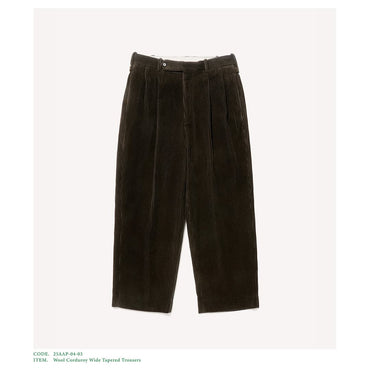 A.PRESSE 25AW Wool Corduroy Wide Tapered Trousers