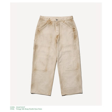 A.PRESSE 25AW Vintage Silk Hemp Double Knee Pants