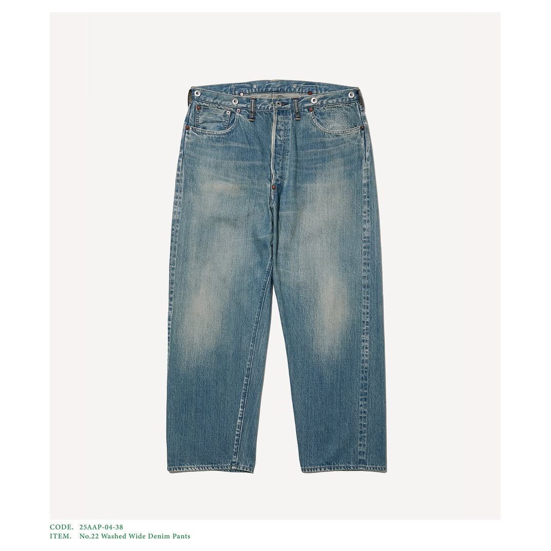A.PRESSE 25AW No.22 Washed Wide Denim Pants