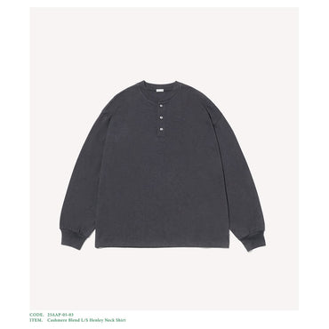 A.PRESSE 25AW Cashmere Blend L/S Henley Neck Shirt
