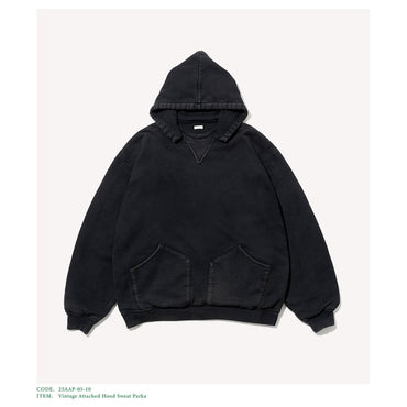A.PRESSE 25AW Vintage Attached Hood Sweat Parka