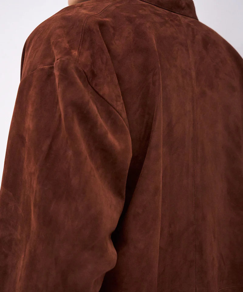 ATON 26AW LAMB SUEDE | BAND COLLAR SHIRT