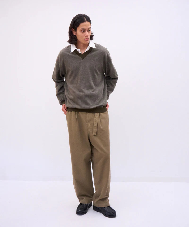 ATON 26AW COTTON CASHMERE JACQUARD | V-NECK SWEATER