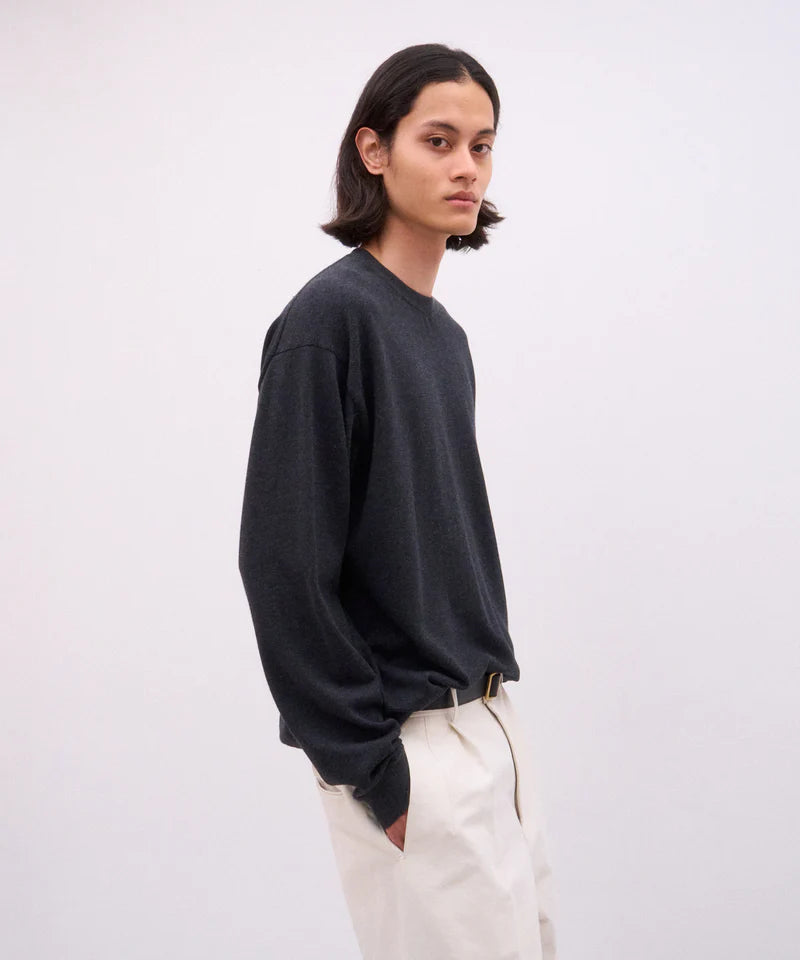ATON 26AW COTTON CASHMERE JACQUARD | CREW NECK SWEATER