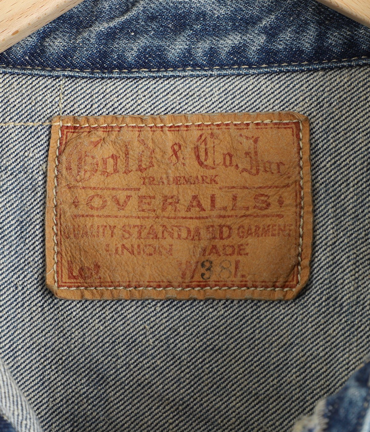 GOLD / RECYCLED WASTE SUVIN COTTON YARN 14oz DENIM JACKET VINTAGE WASHED
