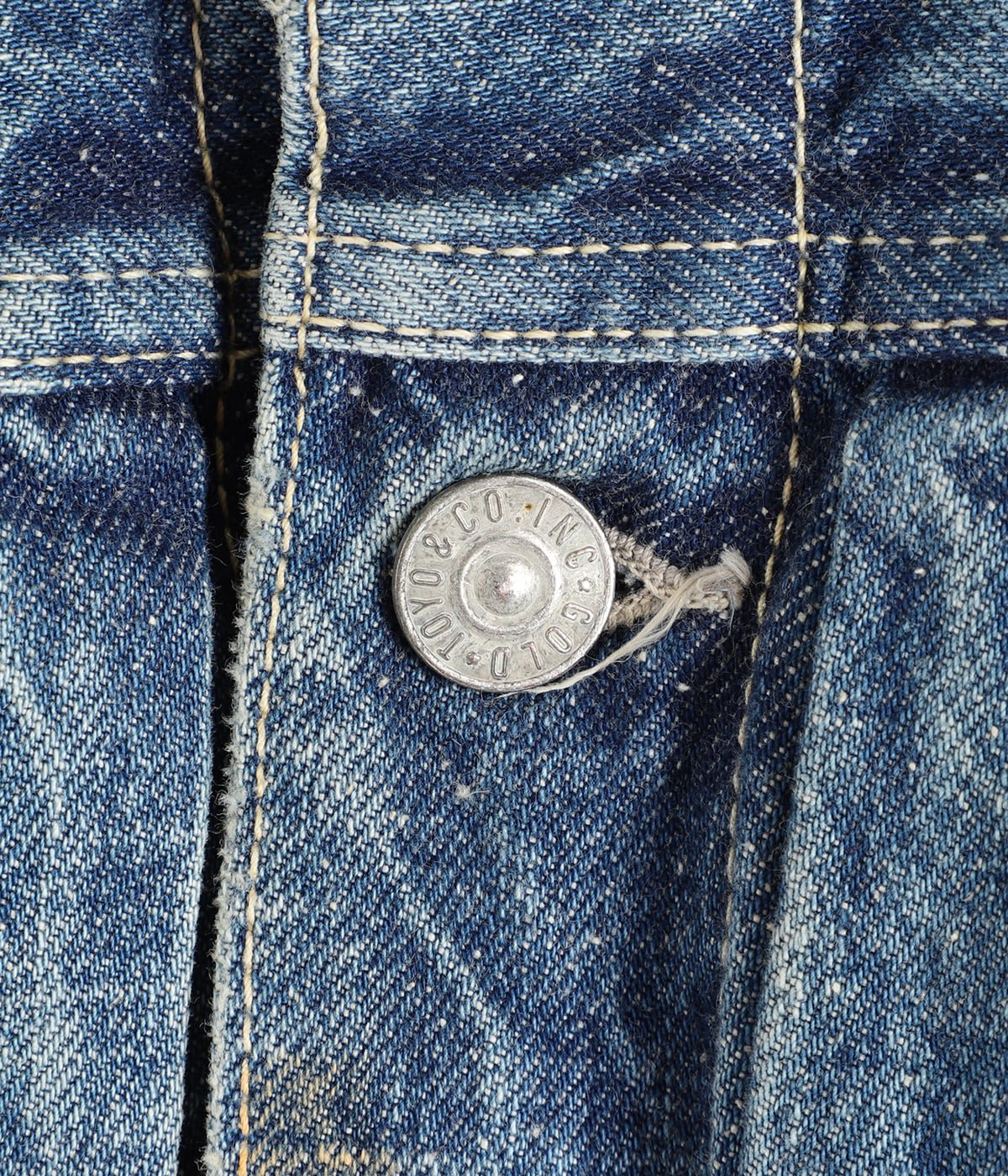 GOLD / RECYCLED WASTE SUVIN COTTON YARN 14oz DENIM JACKET VINTAGE WASHED