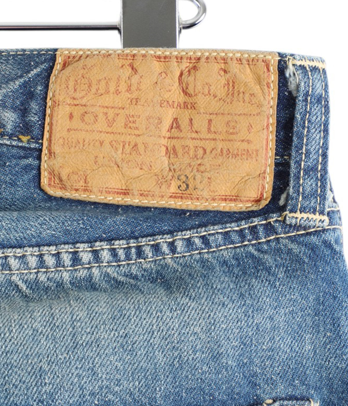 GOLD / RECYCLED WASTE SUVIN COTTON YARN 11.5oz DENIM 5POCKET WIDE PANTS VINTAGE WASHED(ZIPPER FLY)