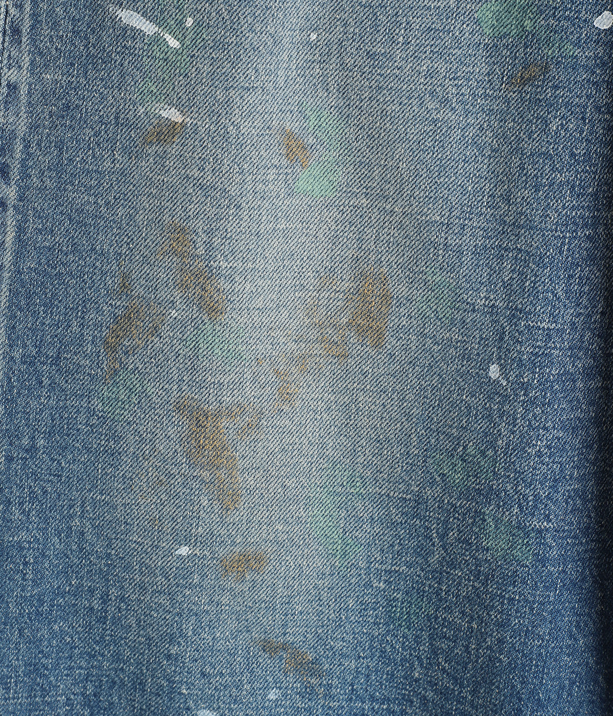GOLD / RECYCLED WASTE SUVIN COTTON YARN 11.5oz DENIM 5POCKET WIDE PANTS VINTAGE WASHED(ZIPPER FLY)