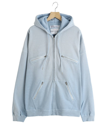 DAIRIKU 25AW 5-Zip Vintage Dyed Hoodie