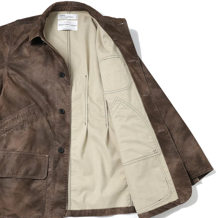 DAIRIKU 25AW Artificial Leather Hunting Jacket