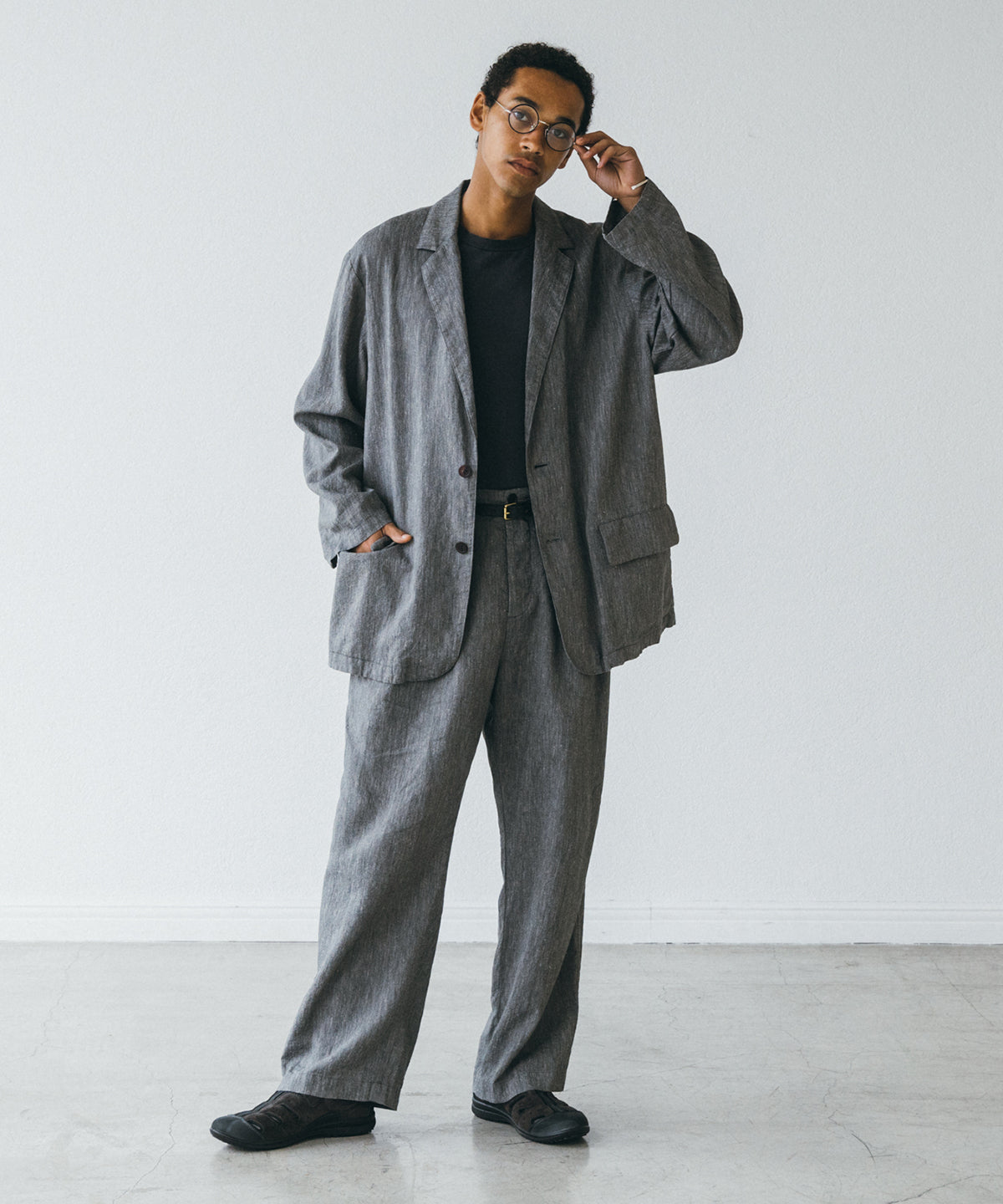 CONFECT / 水撚りリネン 和紙 イージートラウザーズ