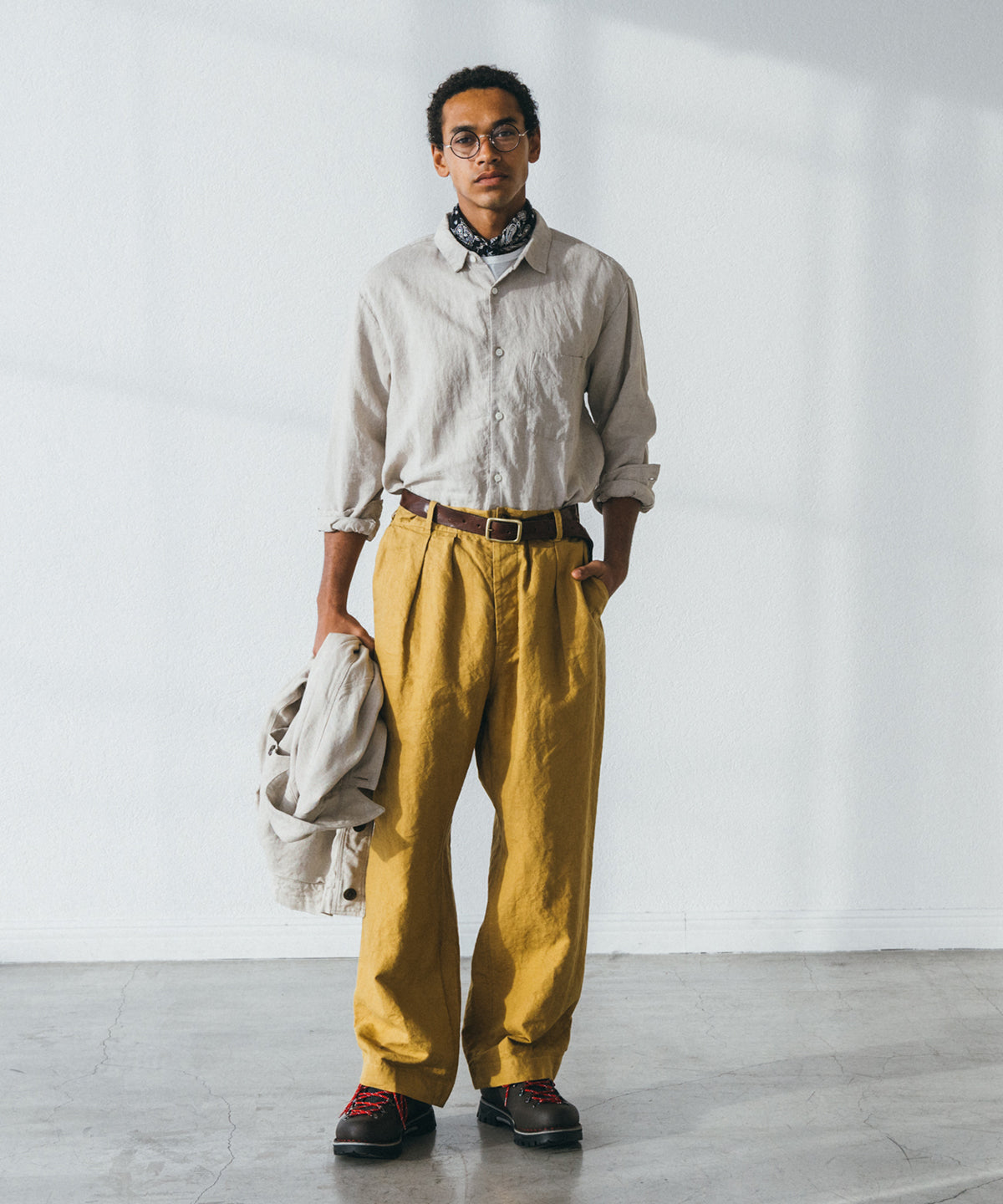 CONFECT / リネン和紙 ウルシ染め ワークパンツ