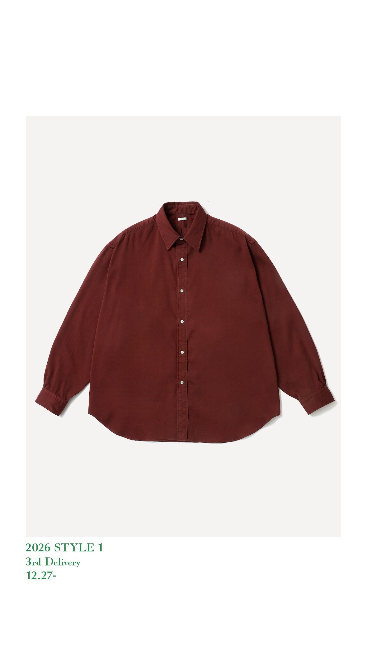 A.PRESSE 26SS Double Weave Twill Regular Collar Shirt