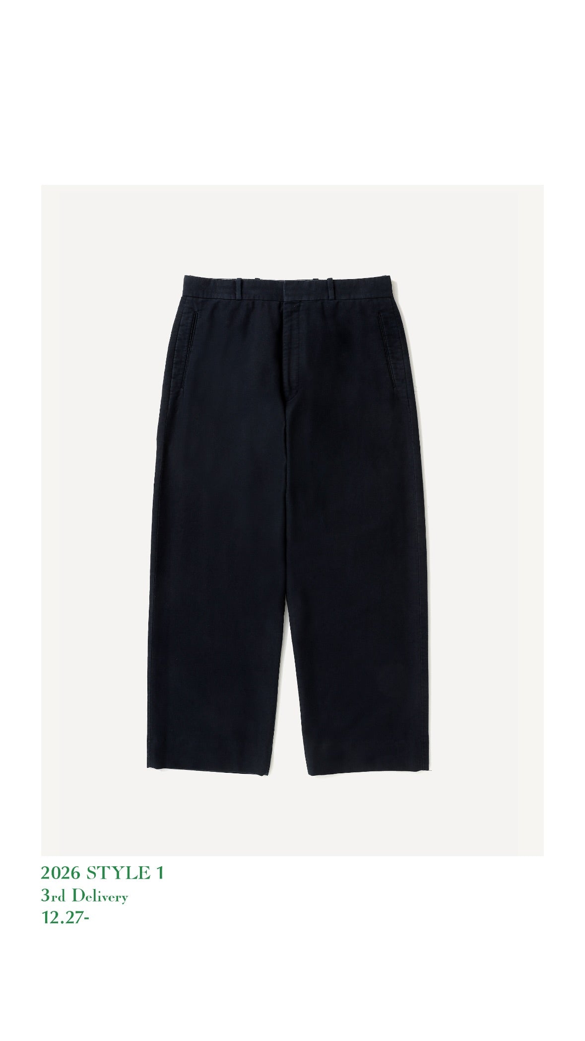 A.PRESSE 26SS Vintage Cotton Silk Moleskin Wide Tapered Trousers