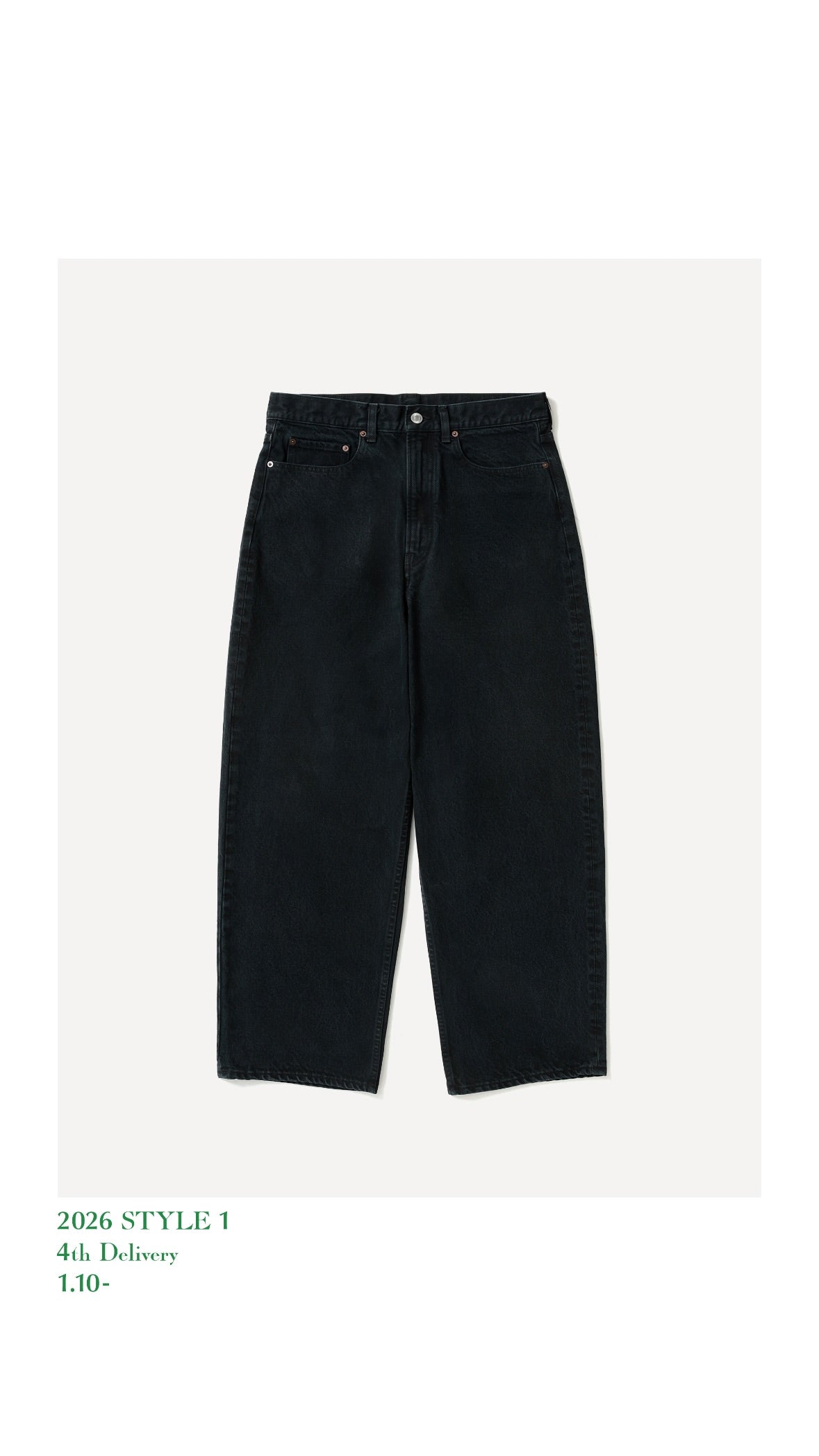 A.PRESSE 26SS Black Washed Wide Denim Pants