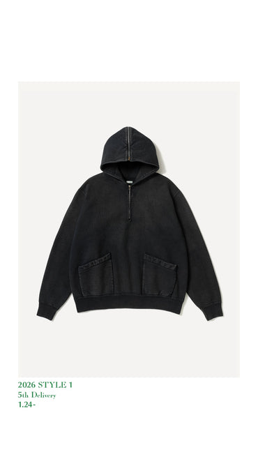 A.PRESSE 26SS Vintage Sailor Hood Half Zip Sweatshirt