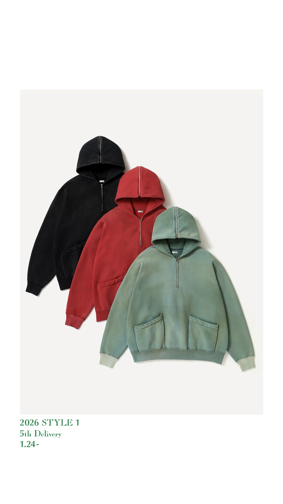 A.PRESSE 26SS Vintage Sailor Hood Half Zip Sweatshirt