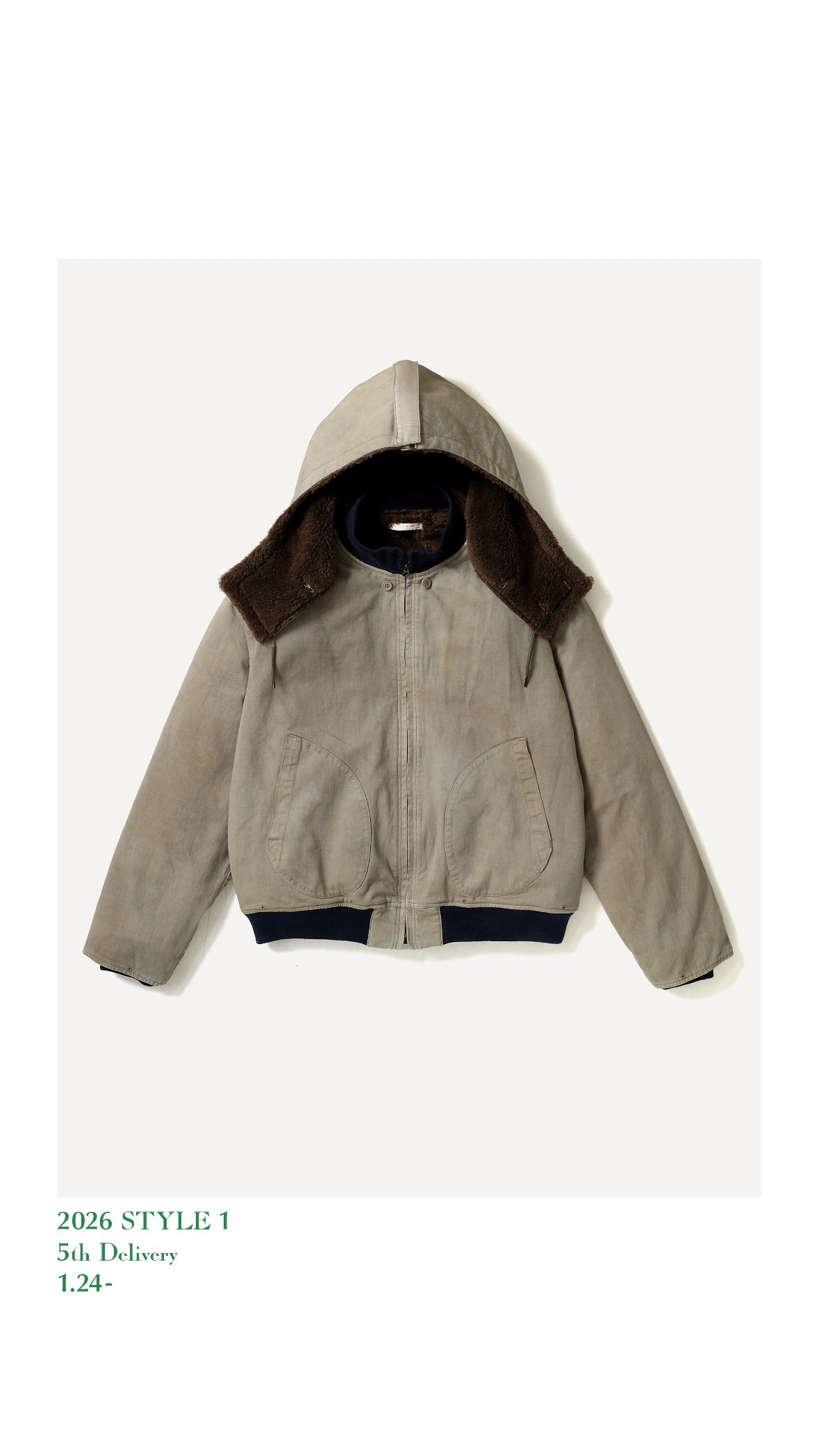 A.PRESSE 26SS Vintage WW2 US Navy Deck Hooded Jacket