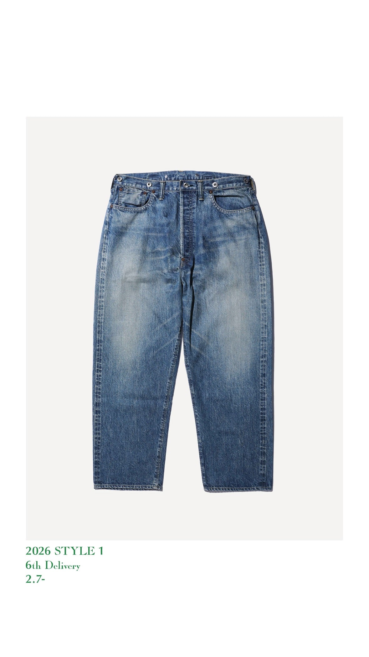 A.PRESSE 26SS No.22 Washed Wide Denim Pants