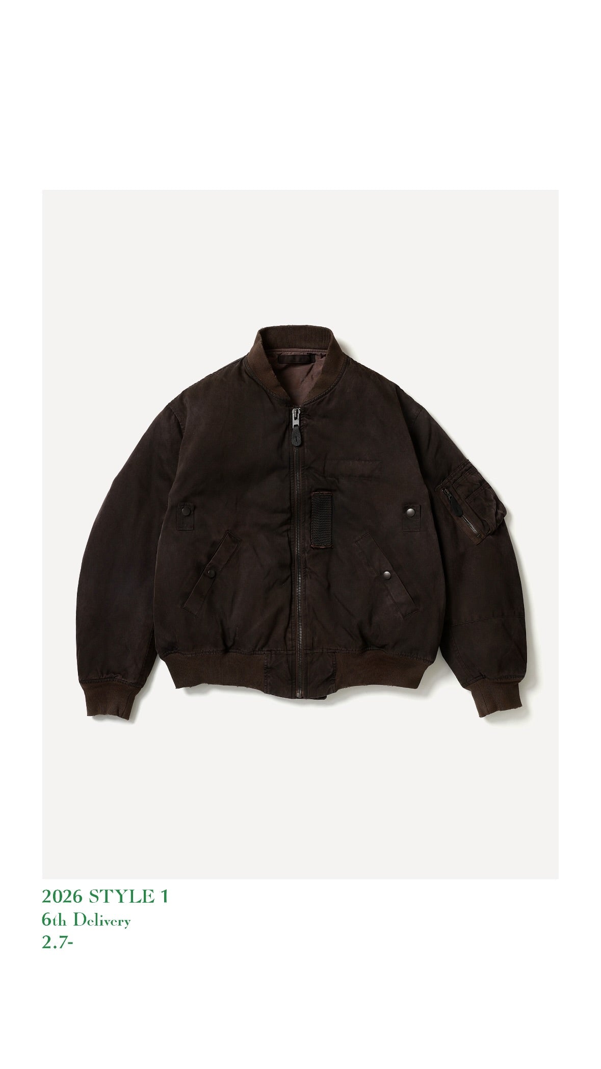 A.PRESSE 26SS Vintage Silk Light B-15C Flight Jacket