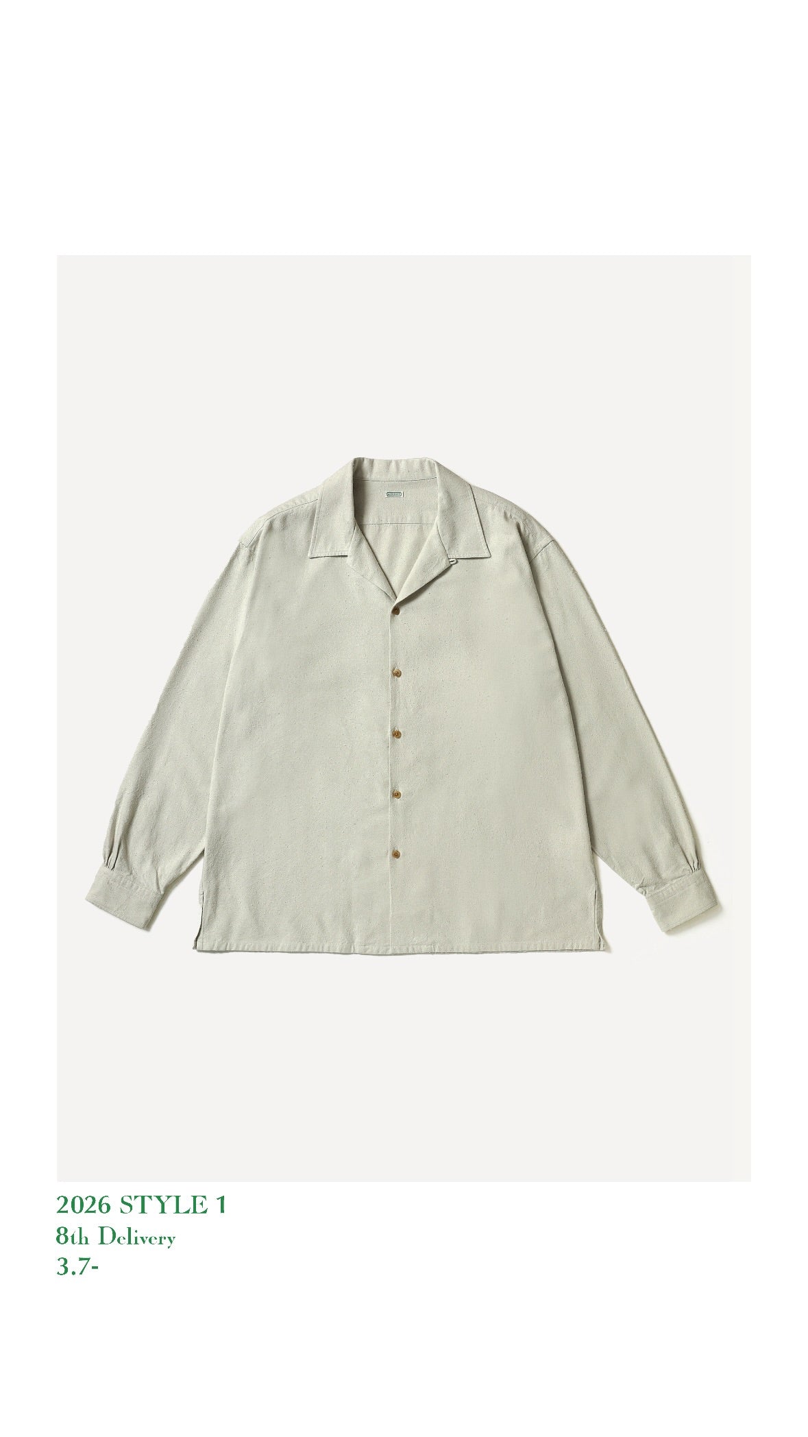 A.PRESSE 26SS Silk Nep Loop Collar Shirt