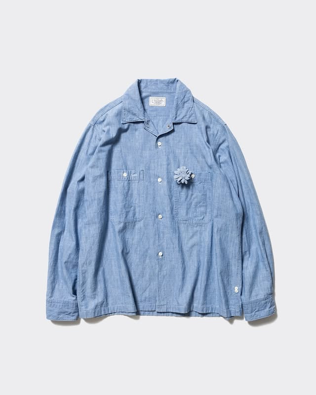 Unlikely 26SS Unlikely Open Collar Chambray with Flower