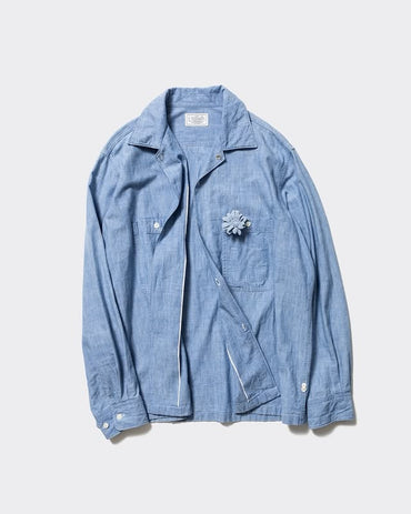 Unlikely 26SS Unlikely Open Collar Chambray with Flower