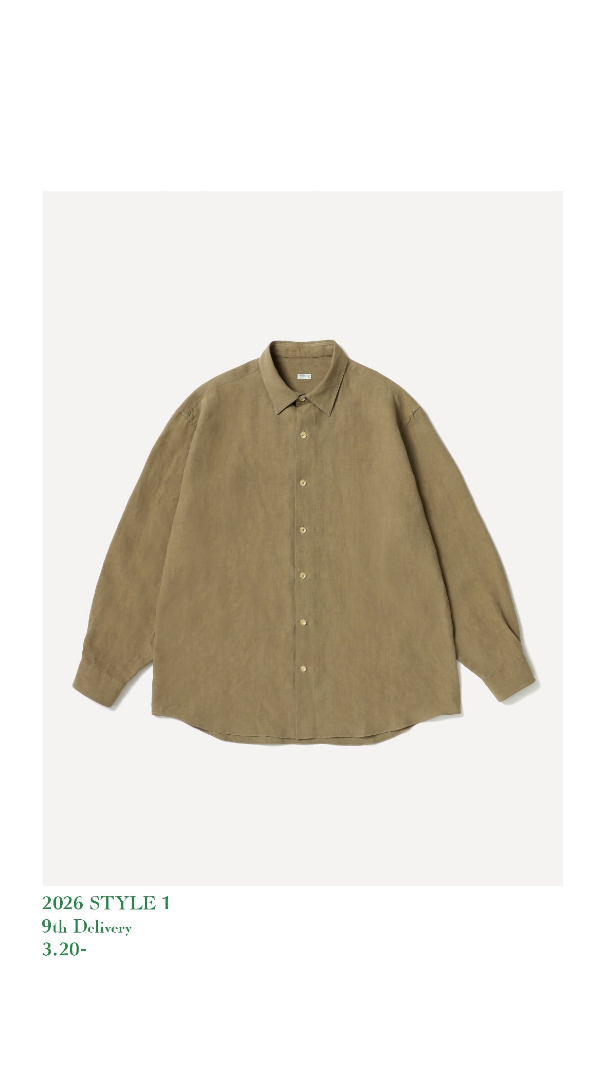 A.PRESSE 26SS Hemp Regular Collar Shirt