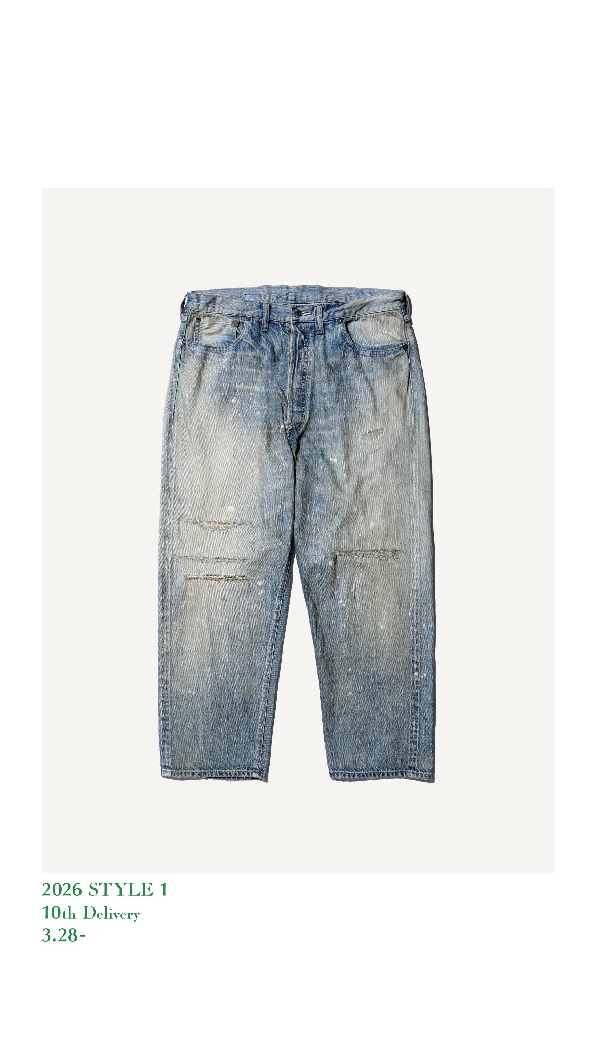 A.PRESSE 26SS No.37 Washed Wide Denim Pants