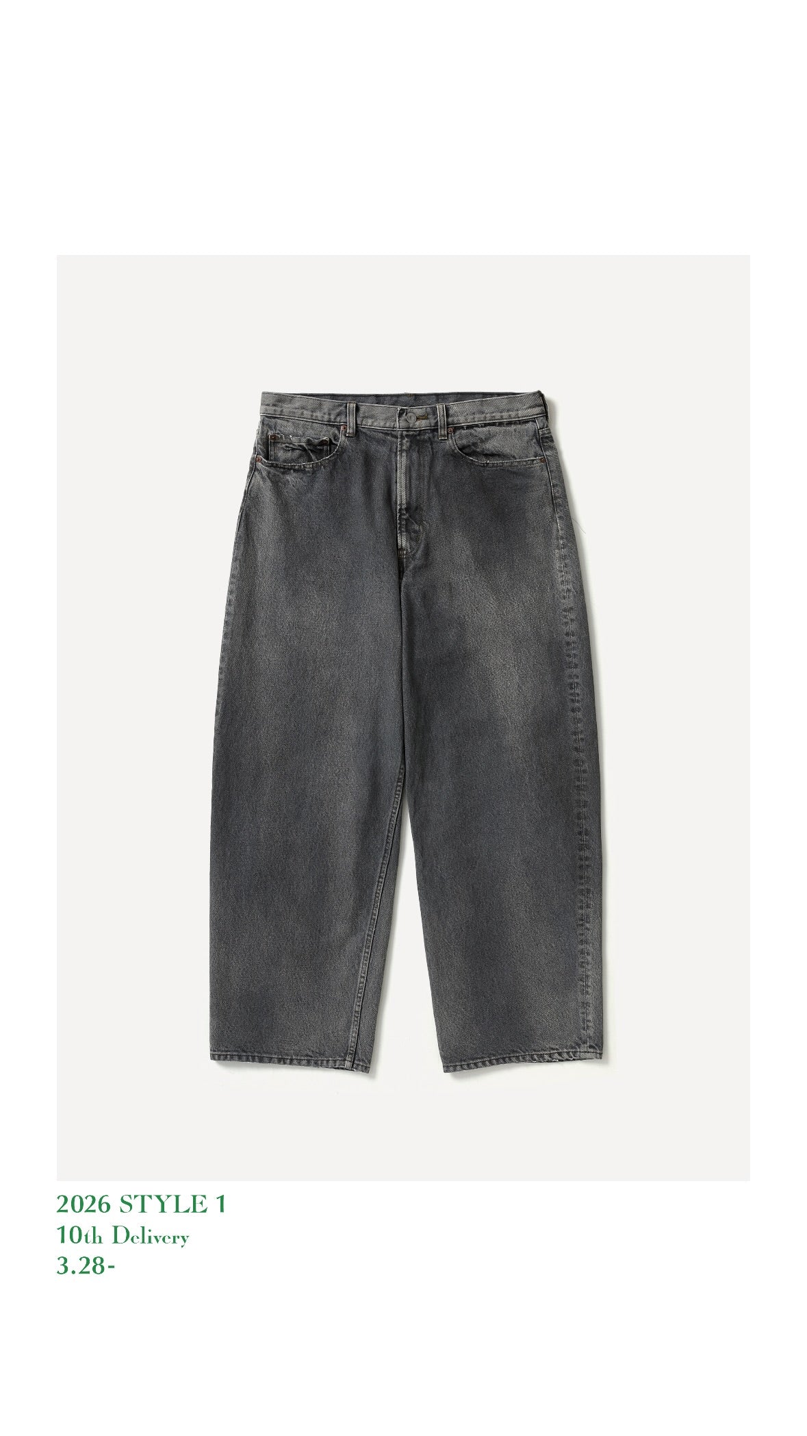 A.PRESSE 26SS Vintage Gray Denim Pants