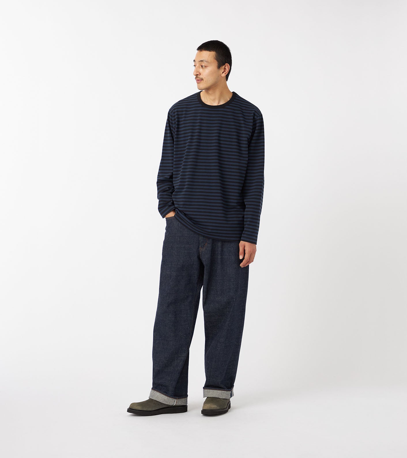 nanamica 25AW COOLMAX Stripe Jersey L/S Tee