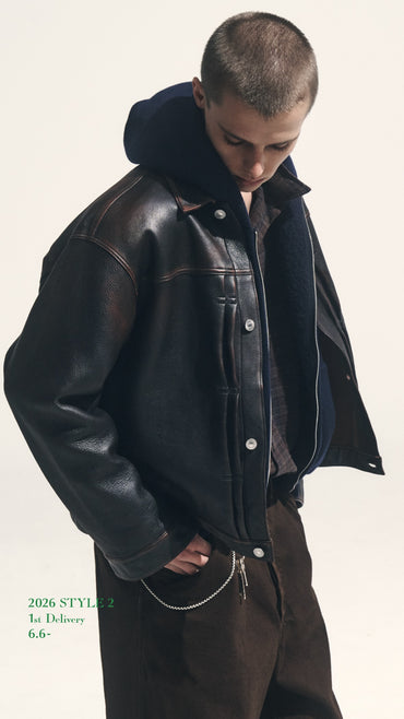 A.PRESSE 26AW Vintage Leather 1st Type Jacket