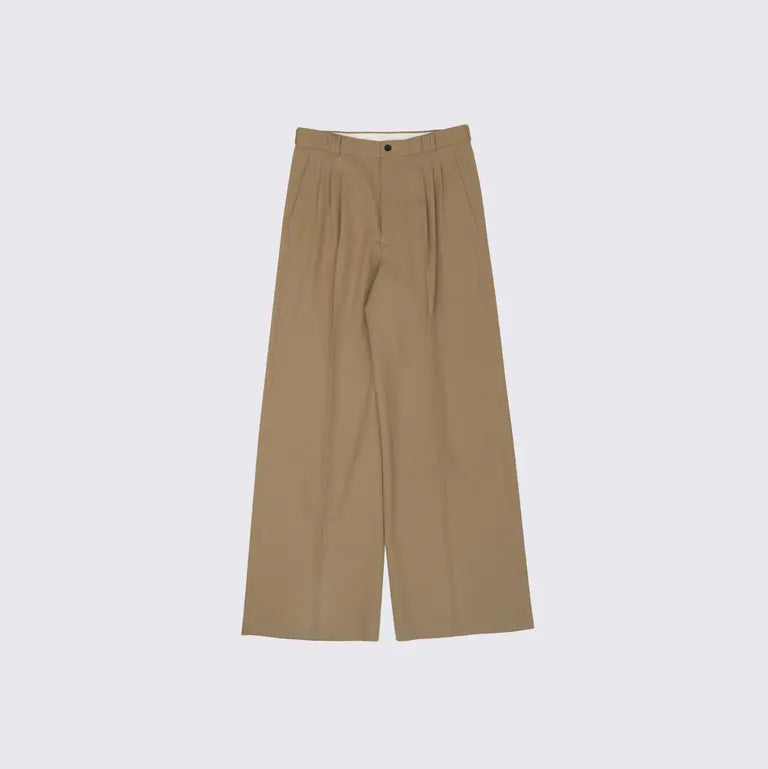 YOKE 26SS 3pleated Wide Leg Trousers