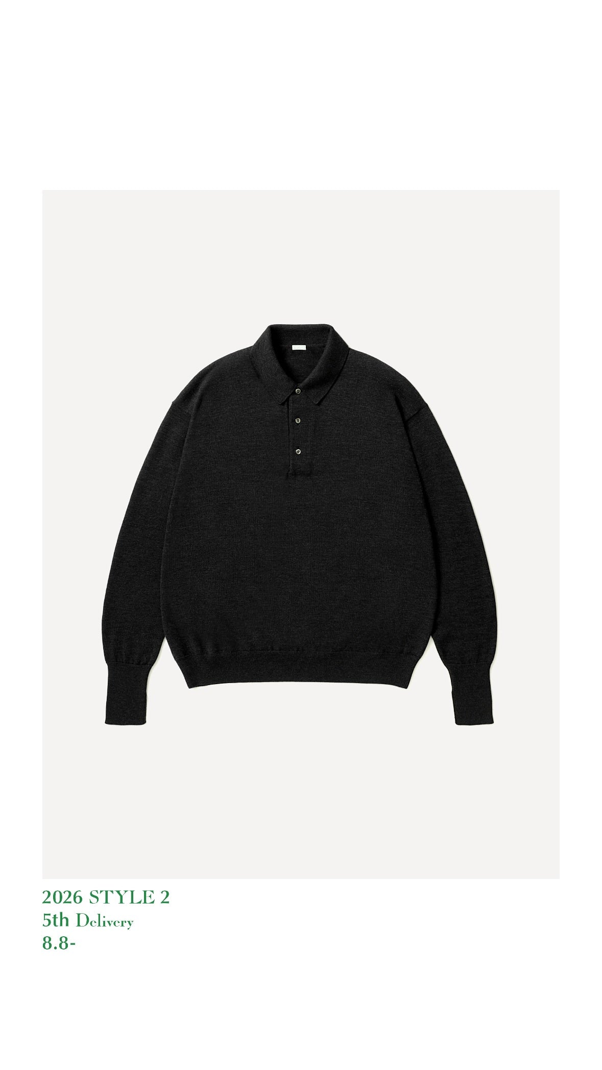 A.PRESSE 26AW Wool Knit L/S Polo Shirt