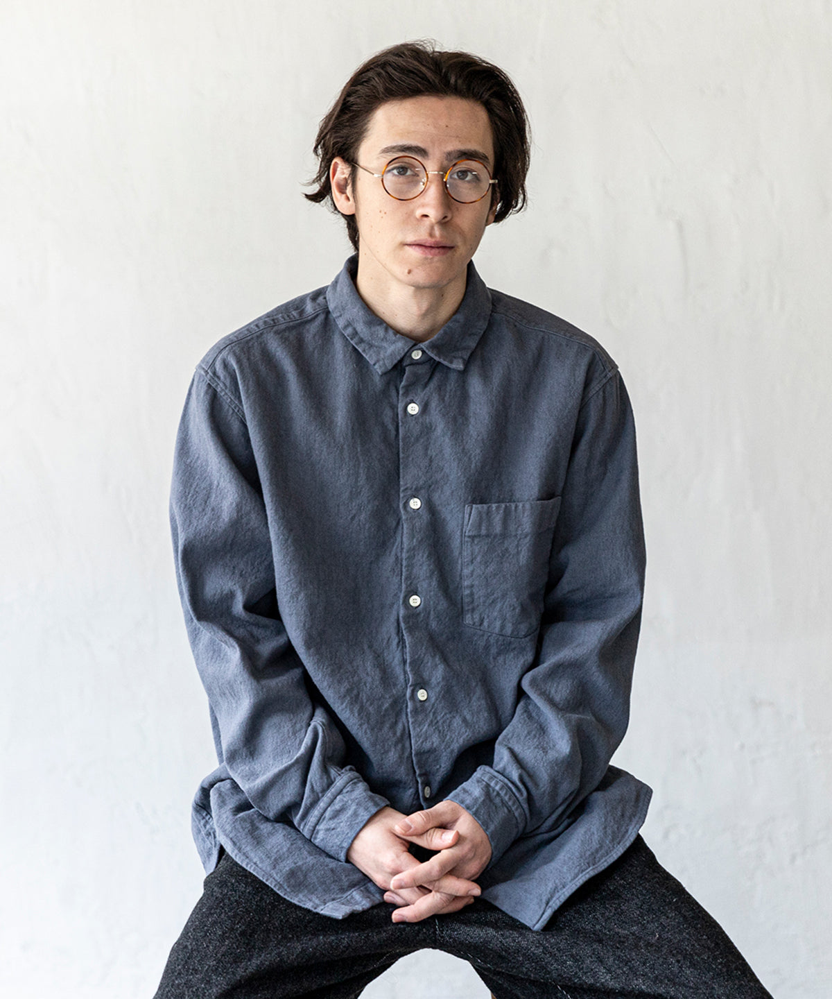 CONFECT / コットンリネンツイル レギュラーカラーシャツ