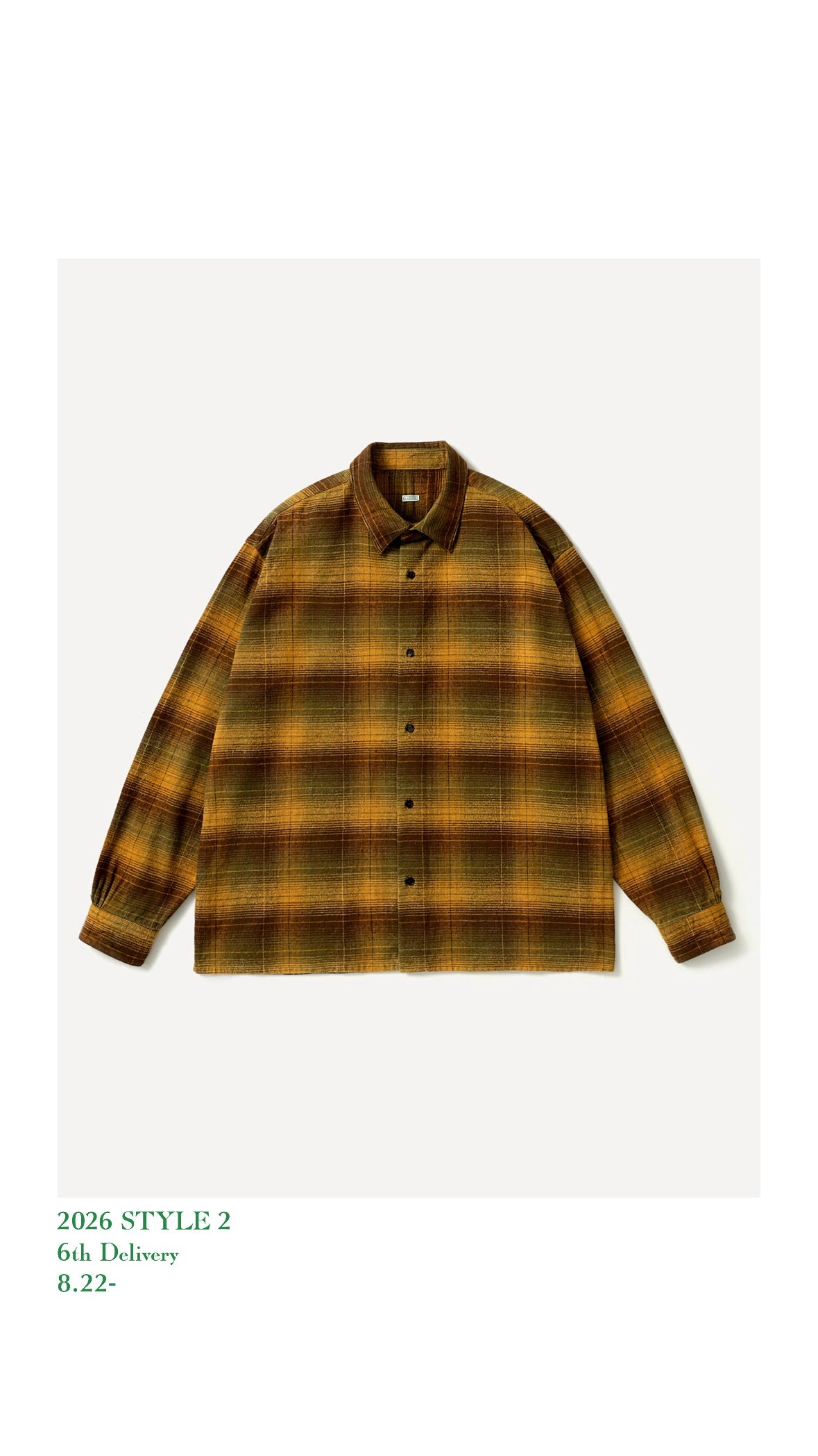 A.PRESSE 26AW Vintage Cotton Silk Nep Twill Check Shirt
