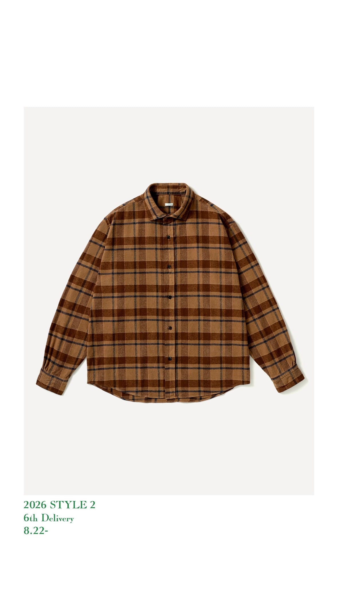 A.PRESSE 26AW Vintage Cotton Silk Nep Twill Check Shirt