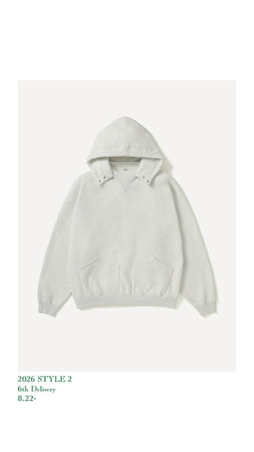 A.PRESSE 26AW Vintage Attached Snap Hood Sweat Parka