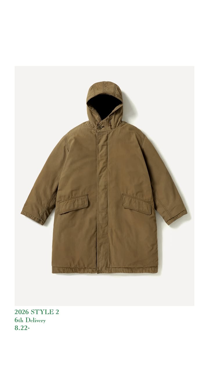A.PRESSE 26AW Vintage Washed Wool US Navy N-2 Deck Coat
