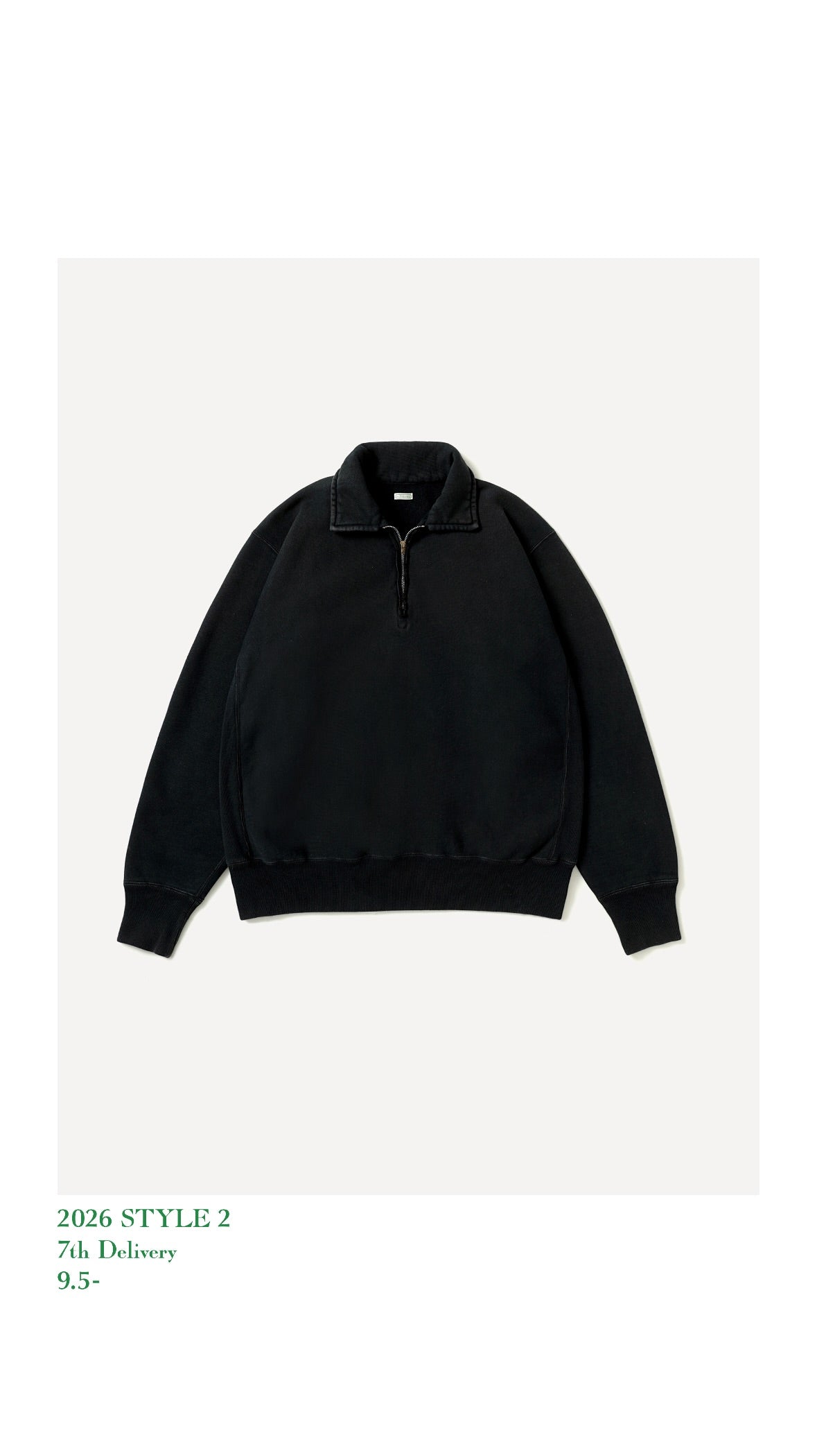 A.PRESSE 26AW Vintage Half Zip Sweatshirt